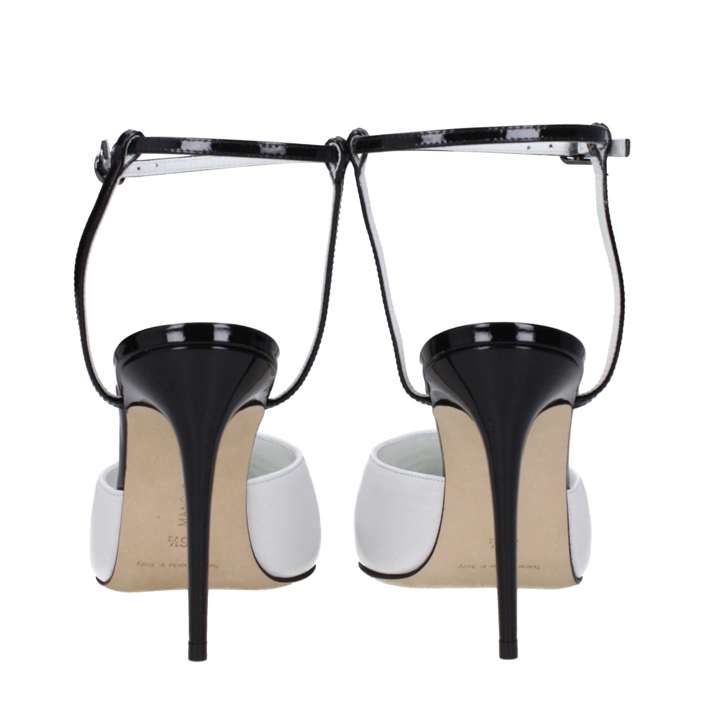 Manolo Blahnik Sandalen aus weißem Leder mit Stilettoabsatz