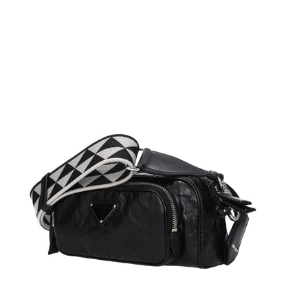 Sacs à bandoulière en cuir noir Prada
