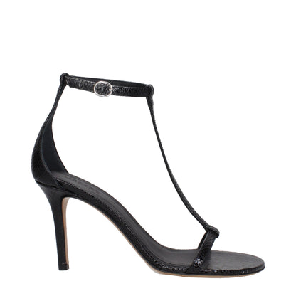 Isabel Marant Schwarze Ledersandalen mit Stilettoabsatz