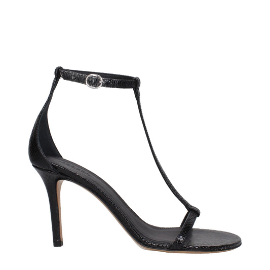 Isabel Marant Schwarze Ledersandalen mit Stilettoabsatz