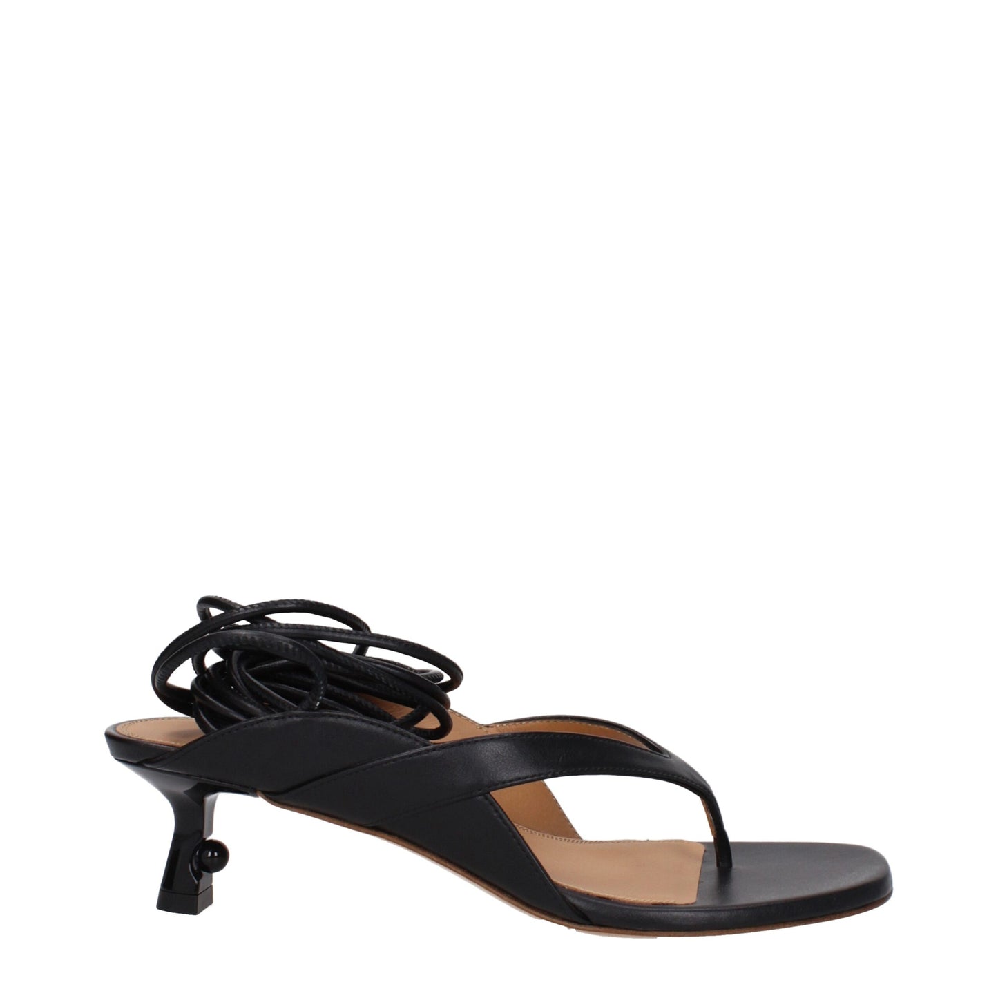 Off-White – Schwarze Flip-Flop-Sandalen aus Leder