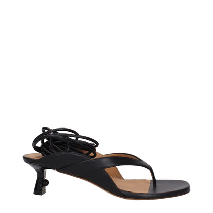 Off-White – Schwarze Flip-Flop-Sandalen aus Leder