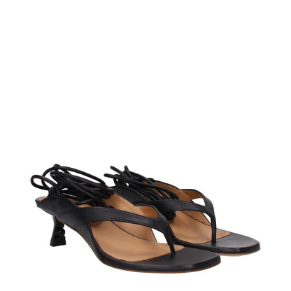 Off-White – Schwarze Flip-Flop-Sandalen aus Leder