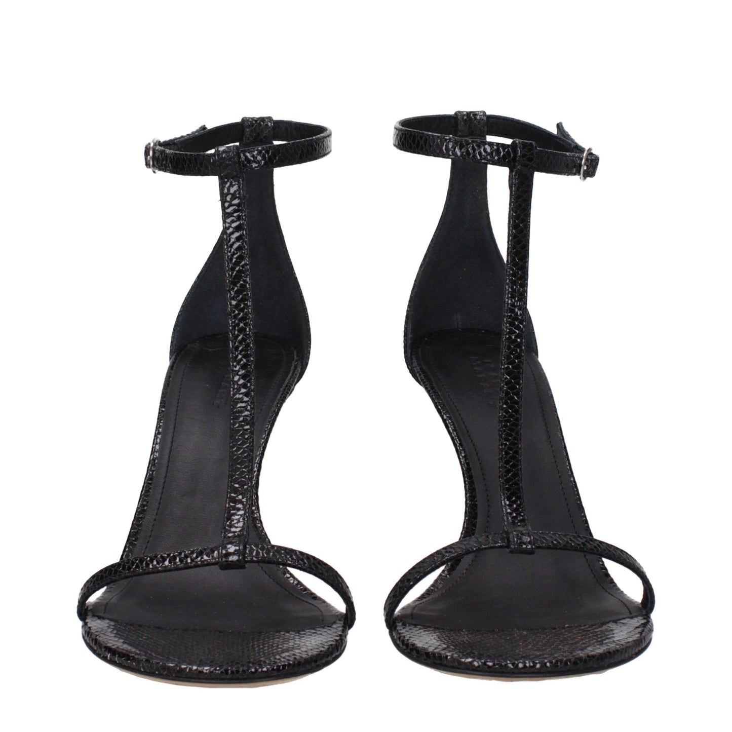 Isabel Marant Schwarze Ledersandalen mit Stilettoabsatz