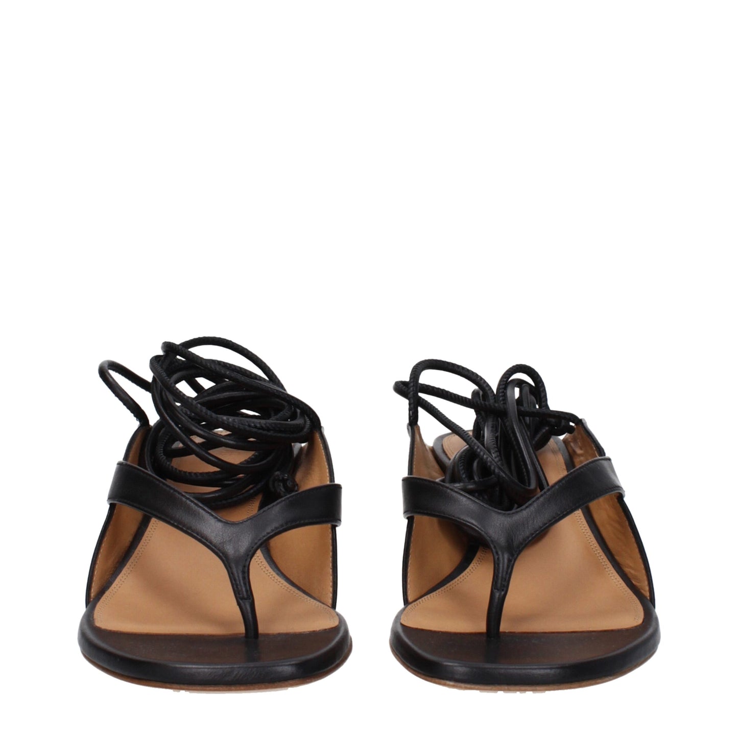 Off-White – Schwarze Flip-Flop-Sandalen aus Leder