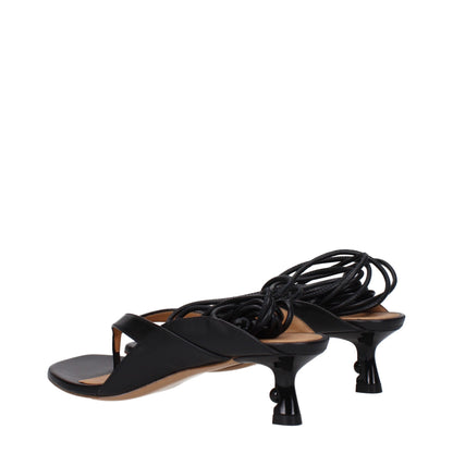 Off-White – Schwarze Flip-Flop-Sandalen aus Leder