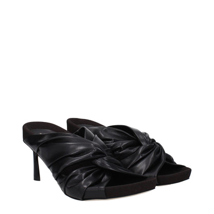 Stella McCartney – Schwarze Sandalen aus Leder mit Stilettoabsatz