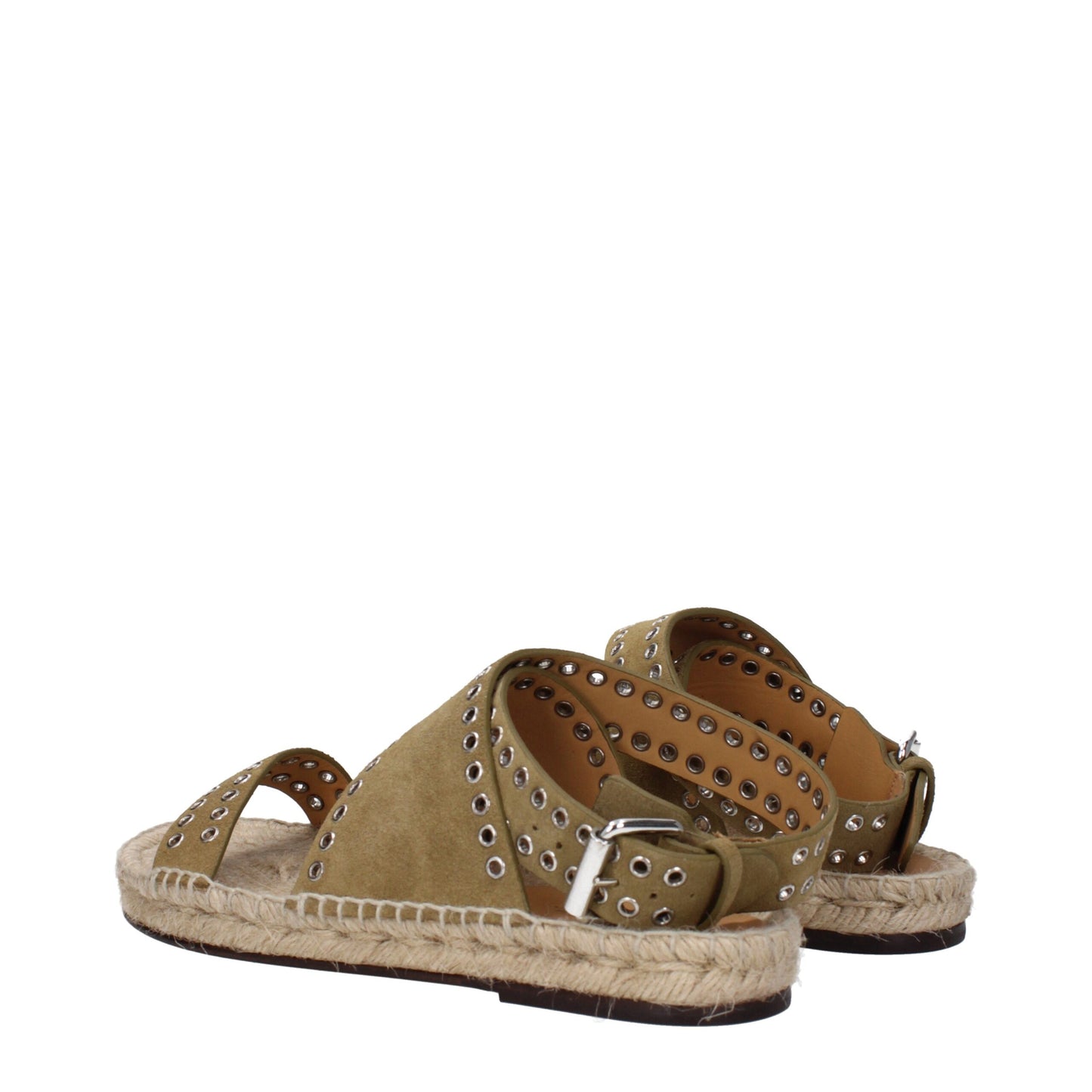 Isabel Marant Grüne flache Ledersandalen
