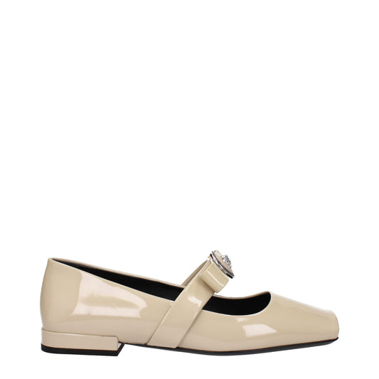 Versace – Beige Ballerinas aus Leder