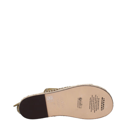 Isabel Marant Grüne flache Ledersandalen