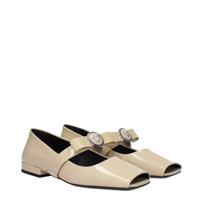 Versace – Beige Ballerinas aus Leder