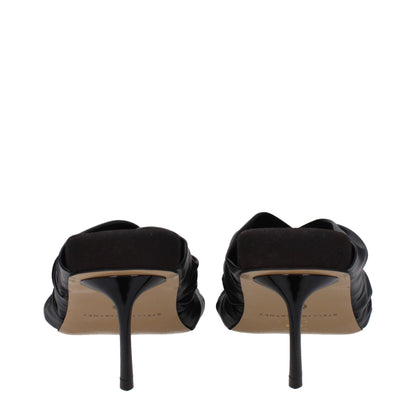 Stella McCartney – Schwarze Sandalen aus Leder mit Stilettoabsatz