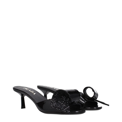 Prada Black Leather Sandals