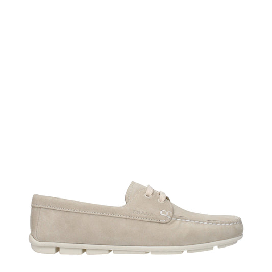Prada Slip-On-Loafer aus grauem Leder