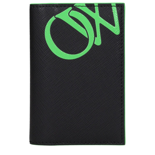 Porte-cartes en cuir noir Off-White