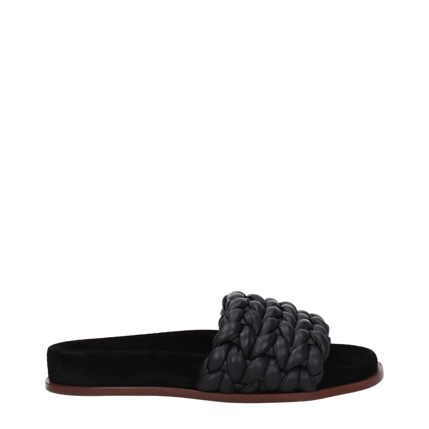 Chloé – Schwarze Slipper-Sandalen aus Leder
