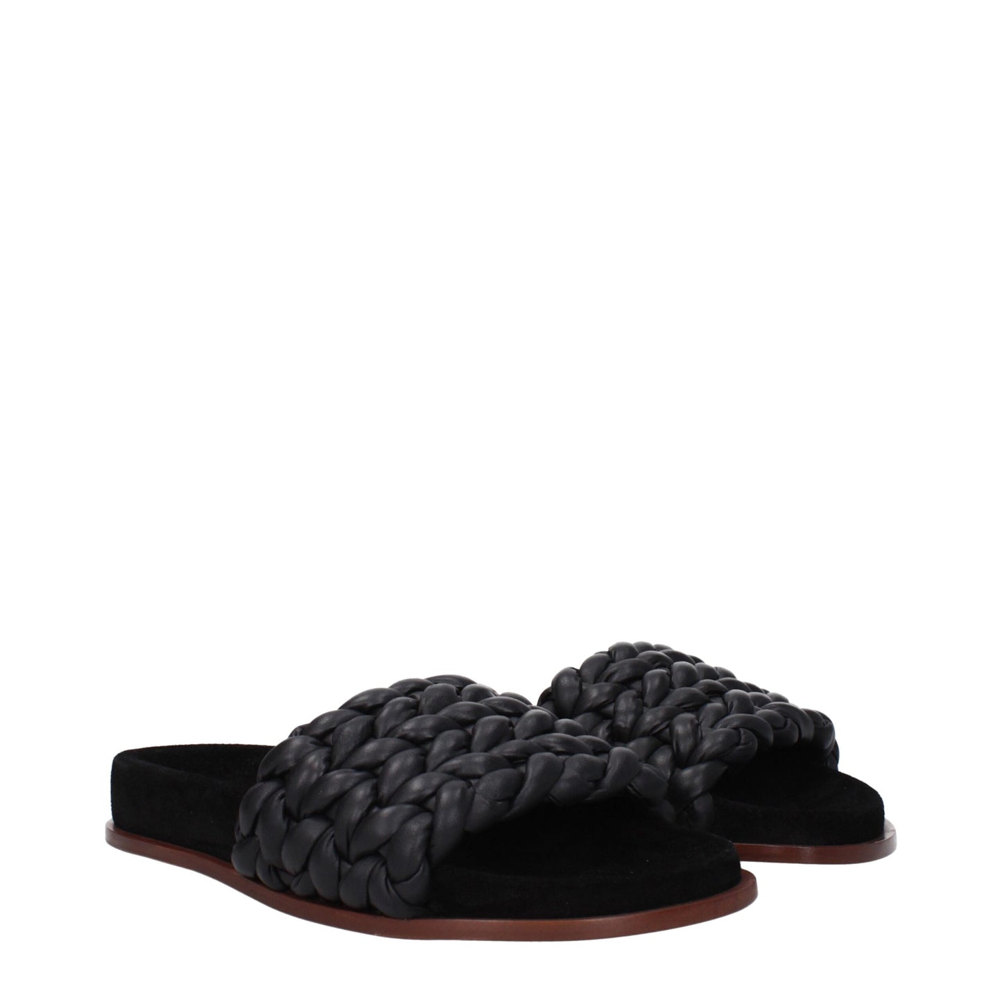 Chloé – Schwarze Slipper-Sandalen aus Leder