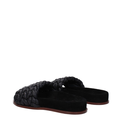 Chloé – Schwarze Slipper-Sandalen aus Leder