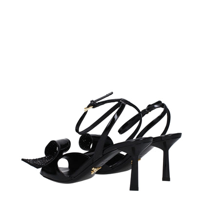 Prada Schwarze Ledersandalen mit Stilettoabsatz
