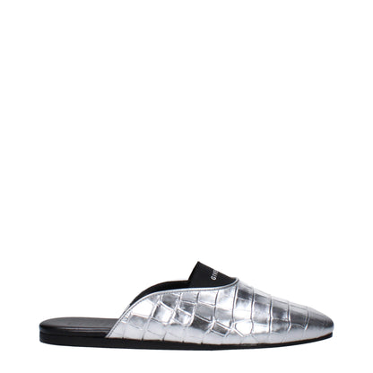 Givenchy Graue Leder-Slipper-Sandalen