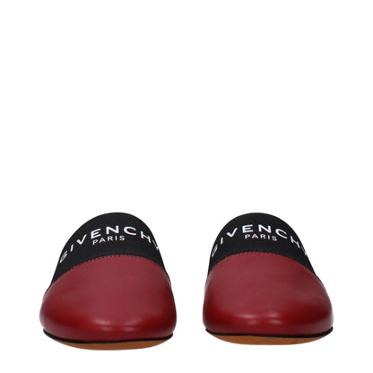 Givenchy Rote Leder-Slipper-Sandalen