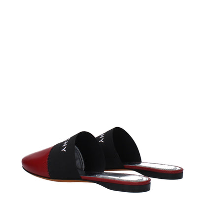 Givenchy Rote Leder-Slipper-Sandalen