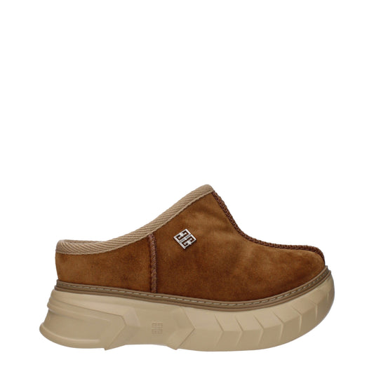 Givenchy Braune Leder-Slipper-Sandalen