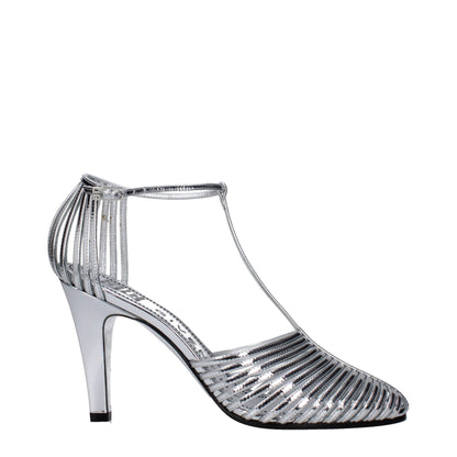 Givenchy Sandalen aus grauem Leder mit Stilettoabsatz