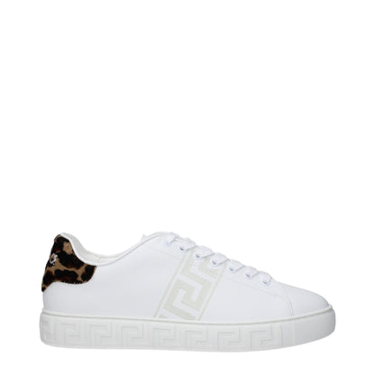 Versace Weiße niedrige Lederschuhe