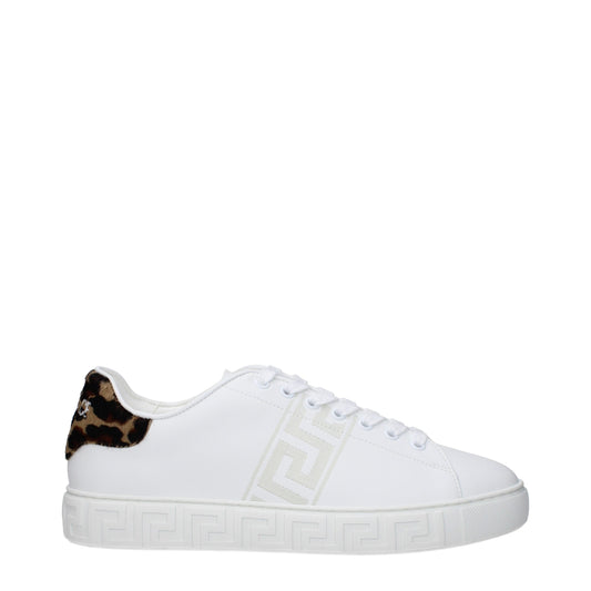Versace Weiße niedrige Lederschuhe