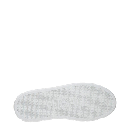 Versace Weiße niedrige Lederschuhe