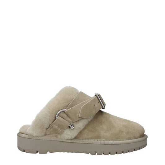 Burberry Grüne Leder-Slipper-Sandalen