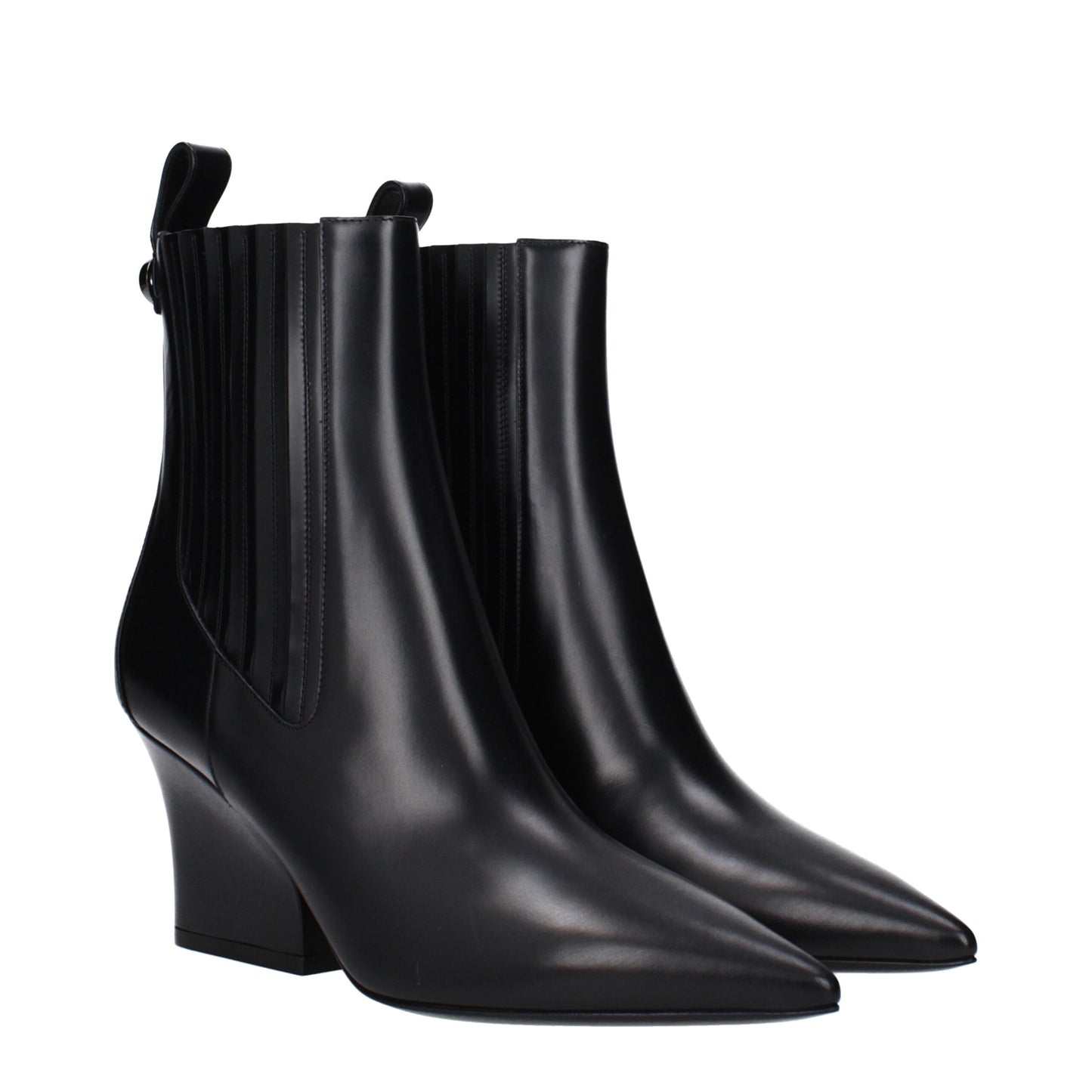Bottines en cuir noir Valentino Garavani