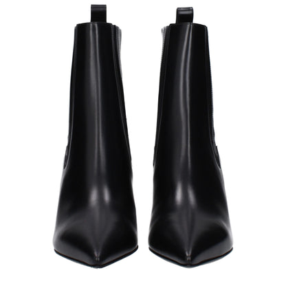 Bottines en cuir noir Valentino Garavani