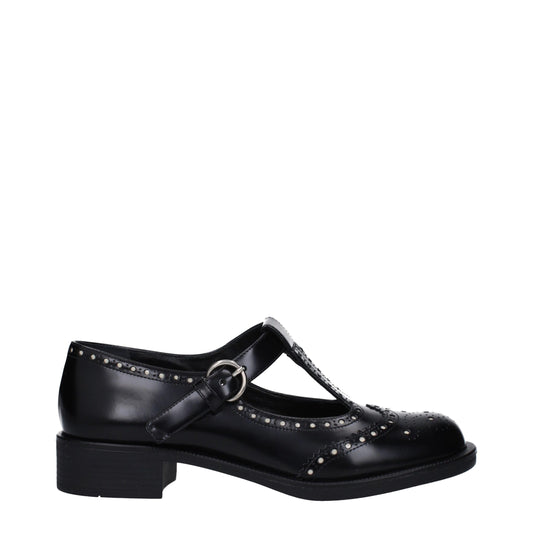 Miu Miu – Slipper aus schwarzem Leder