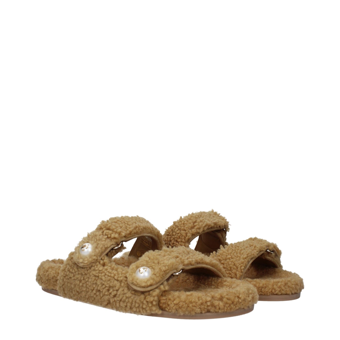 Jimmy Choo – Hausschuhe aus braunem Stoff