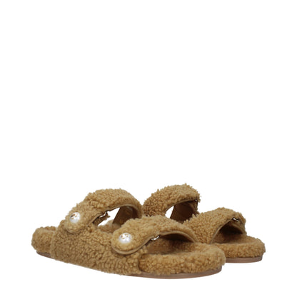 Jimmy Choo – Hausschuhe aus braunem Stoff