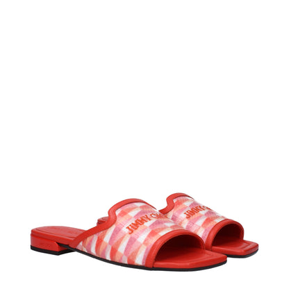 Jimmy Choo Orange Stoff-Slipper-Sandalen