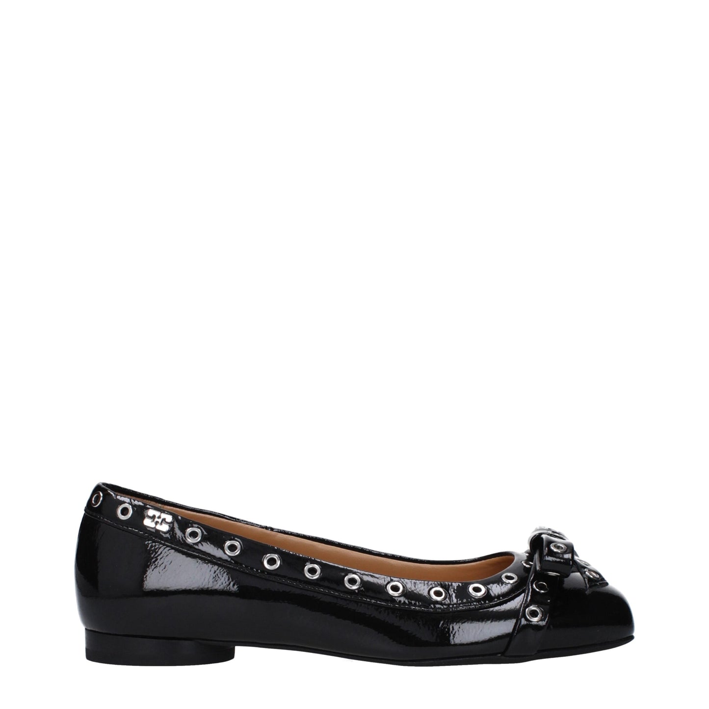 Ganni – Schwarze Ballerinas aus Leder