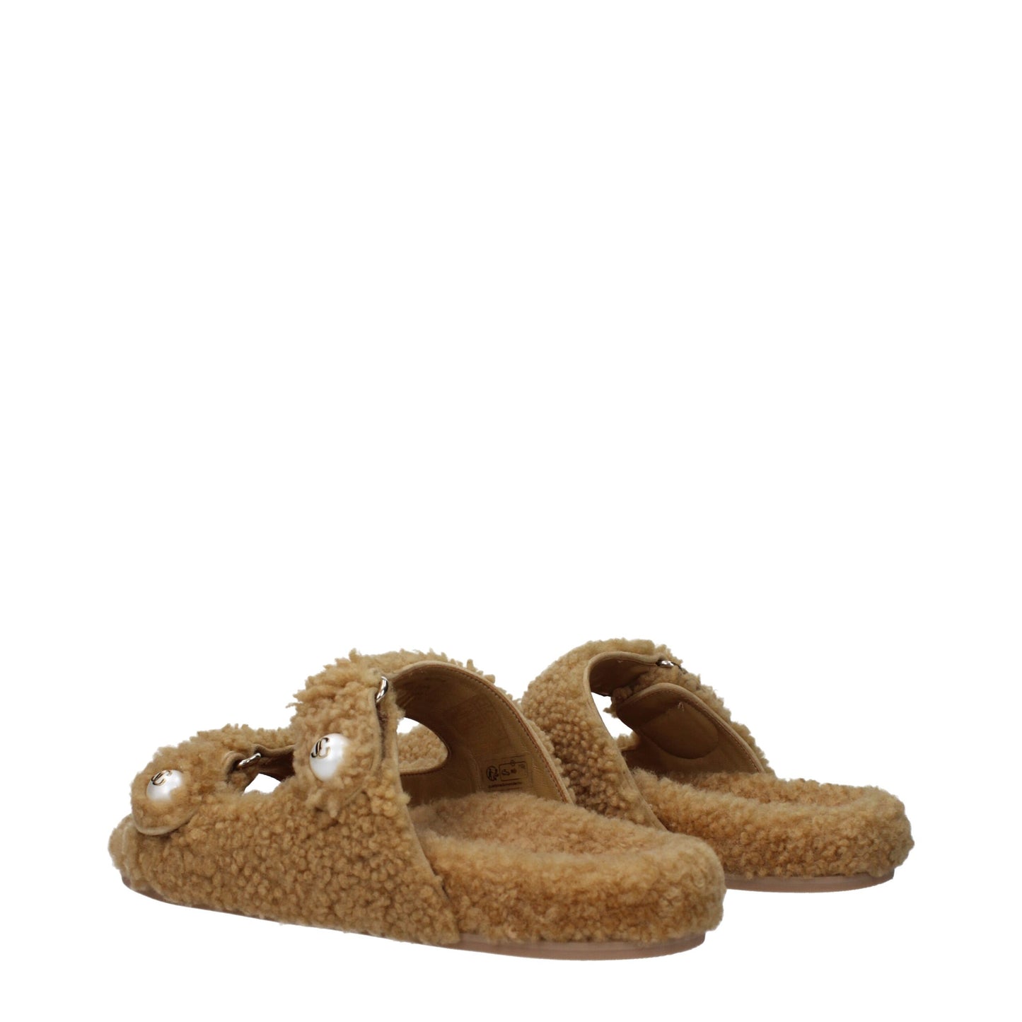 Jimmy Choo – Hausschuhe aus braunem Stoff
