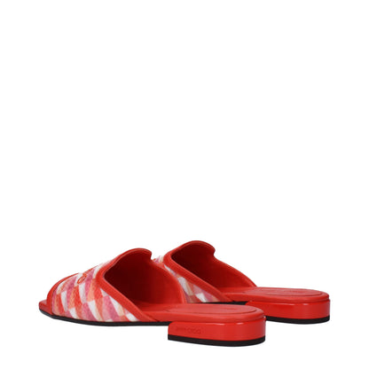 Jimmy Choo Orange Stoff-Slipper-Sandalen