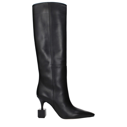 Jacquemus – Schwarze Lederstiefel mit hohem Absatz