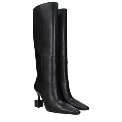 Jacquemus – Schwarze Lederstiefel mit hohem Absatz