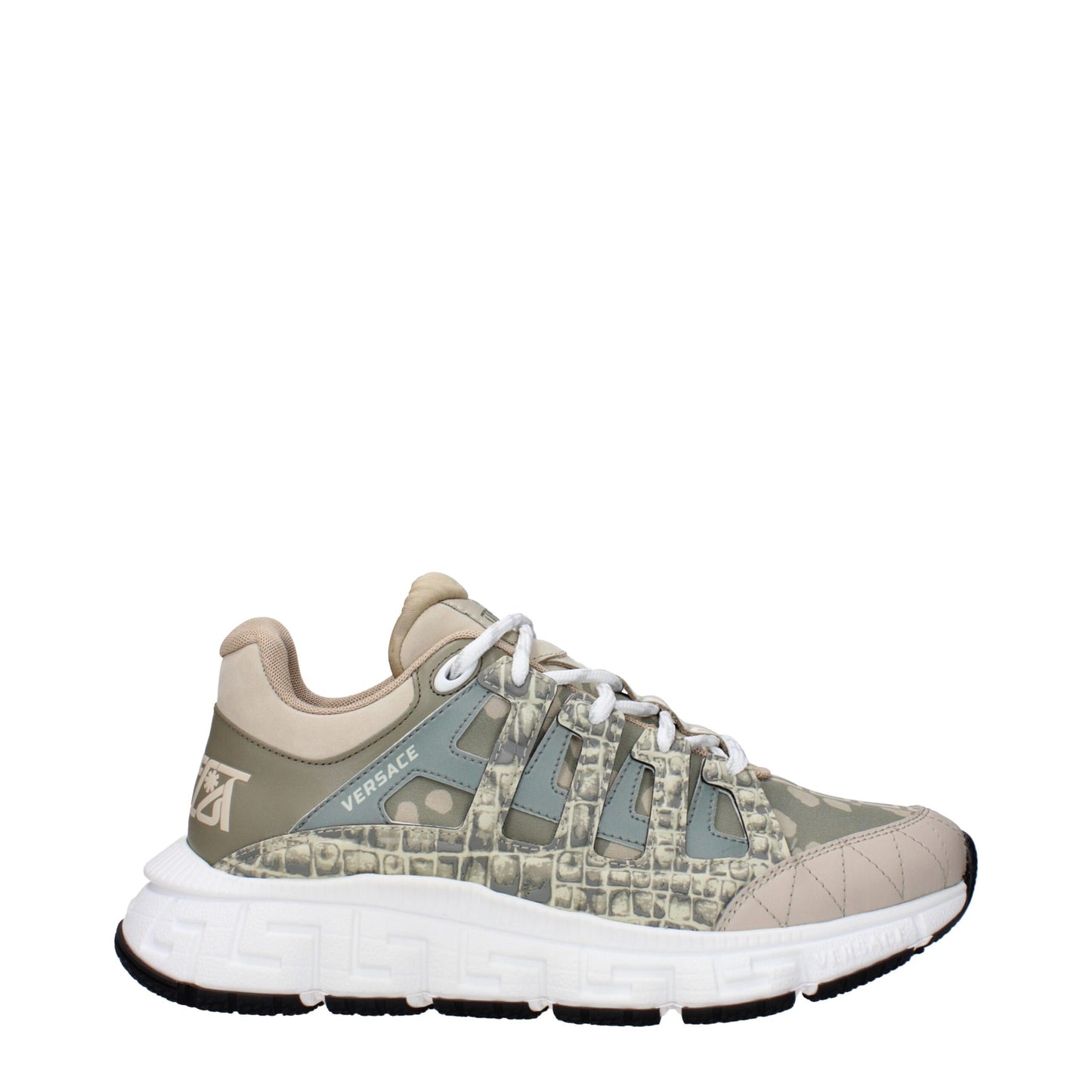 Baskets basses en tissu vert Versace