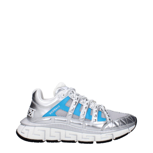 Sportliche Sneakers aus grauem Stoff von Versace