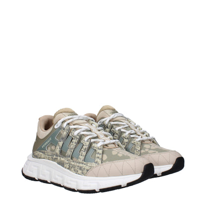 Baskets basses en tissu vert Versace