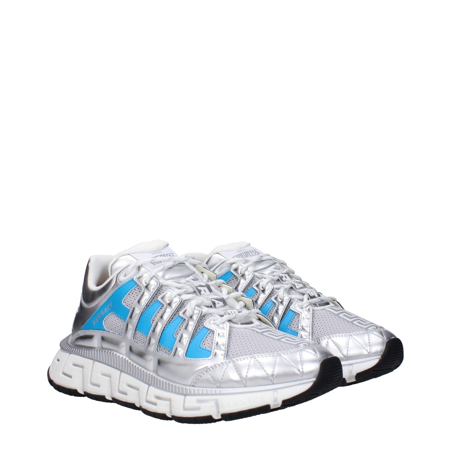 Sportliche Sneakers aus grauem Stoff von Versace