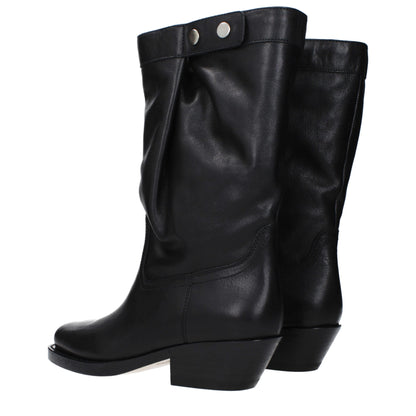 Isabel Marant Schwarze Lederstiefeletten