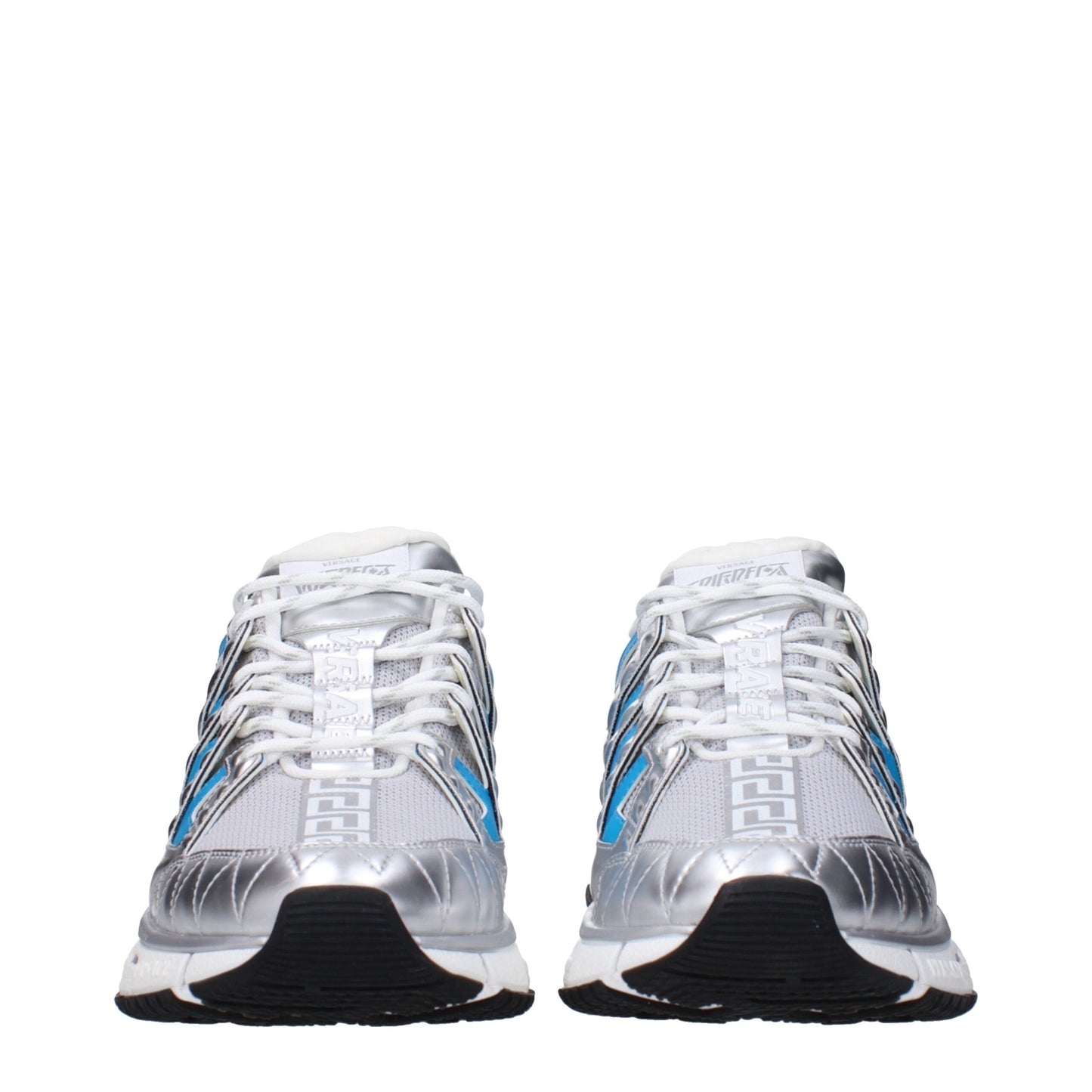 Sportliche Sneakers aus grauem Stoff von Versace