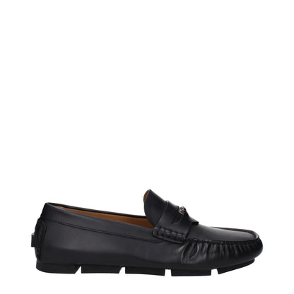 Versace – Slipper aus schwarzem Leder